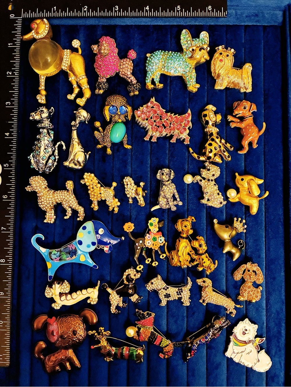 30pcs Dog Brooch Pin Lot Rhinestone Enamel Poodle Terrier Puppy Animal Jewelry